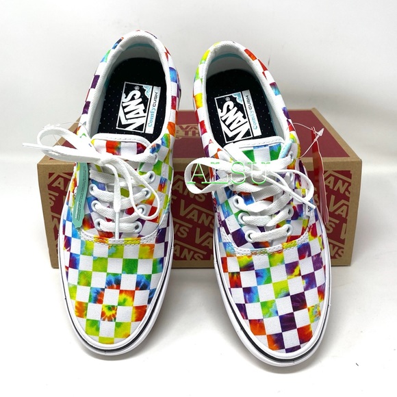VANS Comfycush Era Tie Dye Shoes Womens Checkerboard Multi Canvas VN0A3WM9WWX - Picture 4 of 9